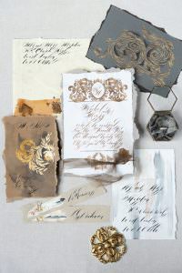 Calligraphy wedding invitations designed for a wedding in France