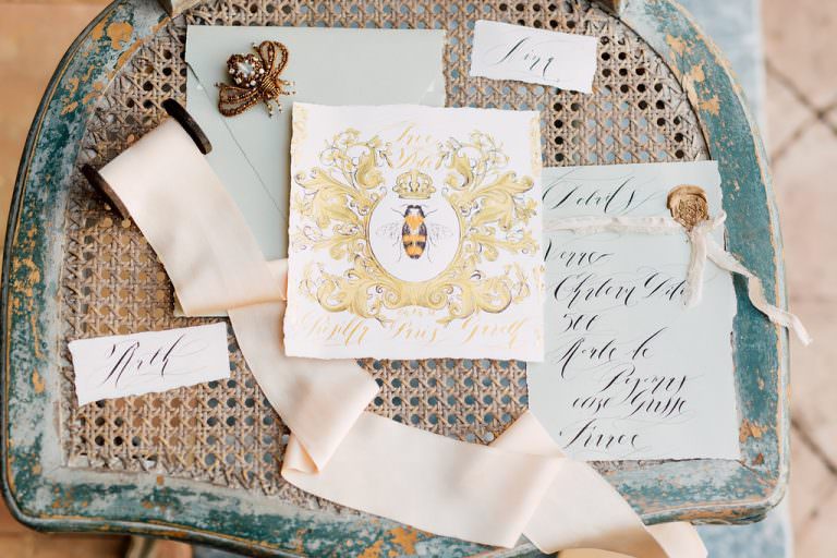 French Inspired Wedding Invitations (Luxurious & Hand Painted)