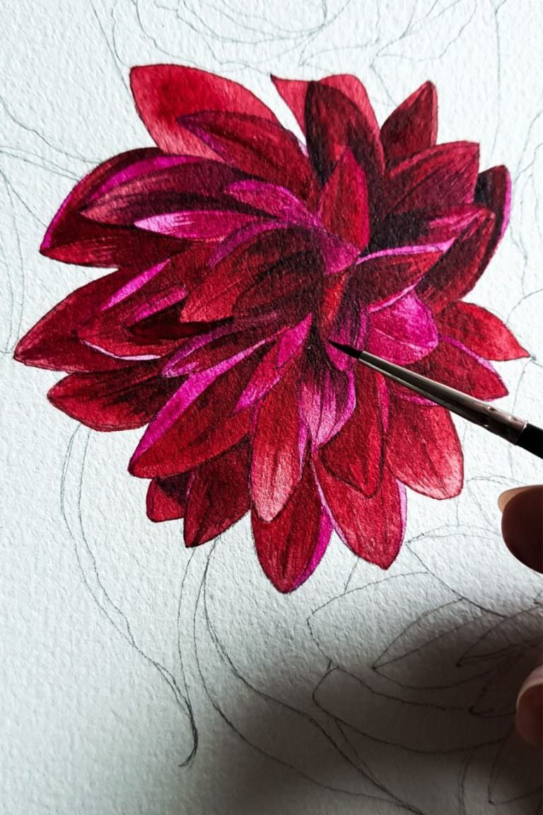 Dahlia Flower Painting