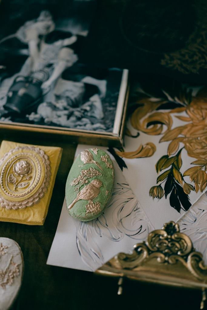 Regal hand painted floral wedding stationery for a classical, chic wedding