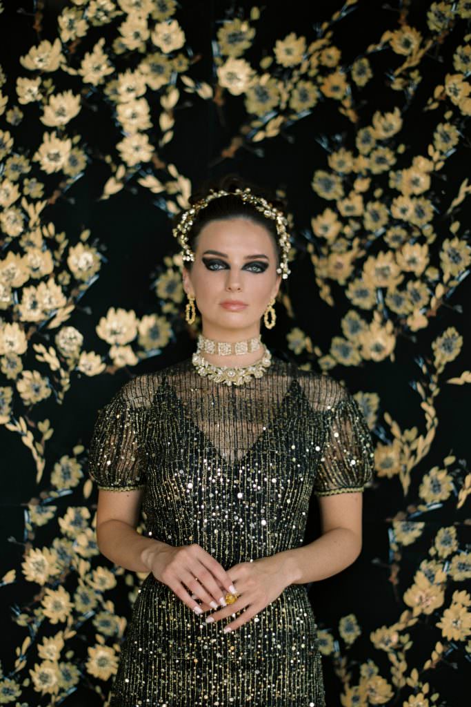 Moody Gustav Klimt Renaissance Editorial, for a high-end gold fashion wedding