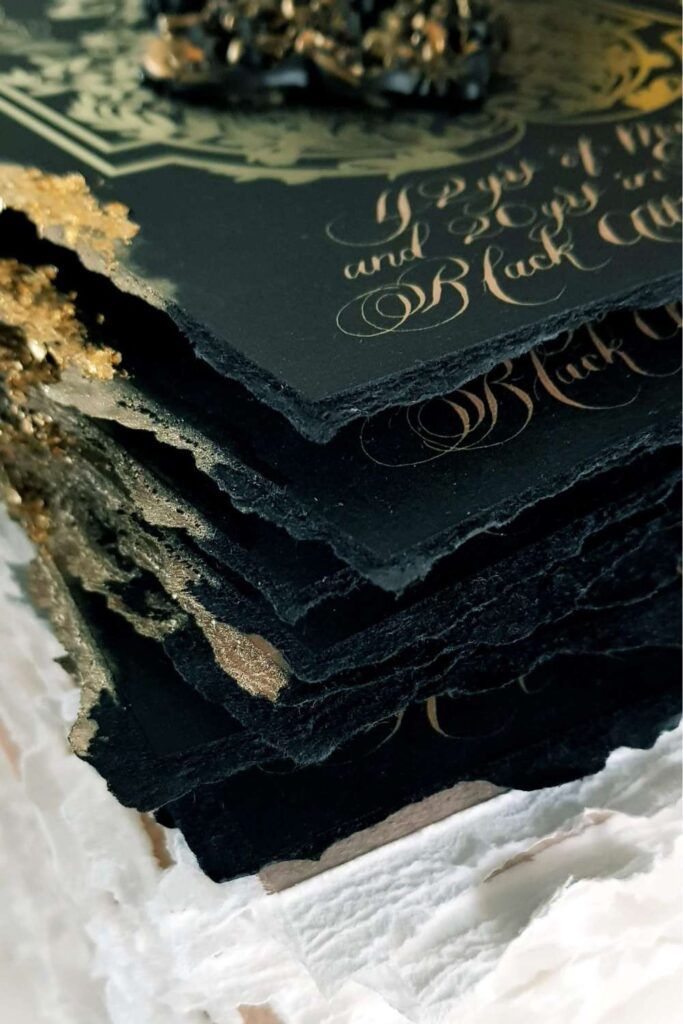 Black tie anniversary invitations with black and gold luxury invitations