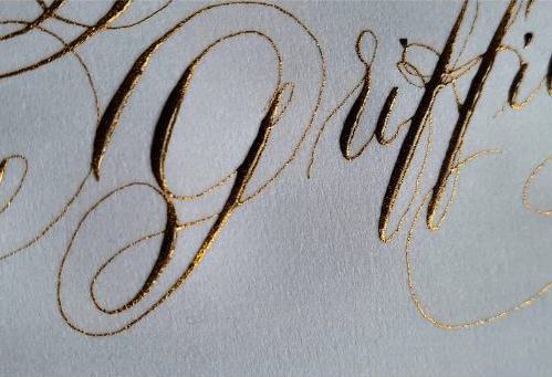 Handwritten calligraphy lettering for individually written guests names - 1