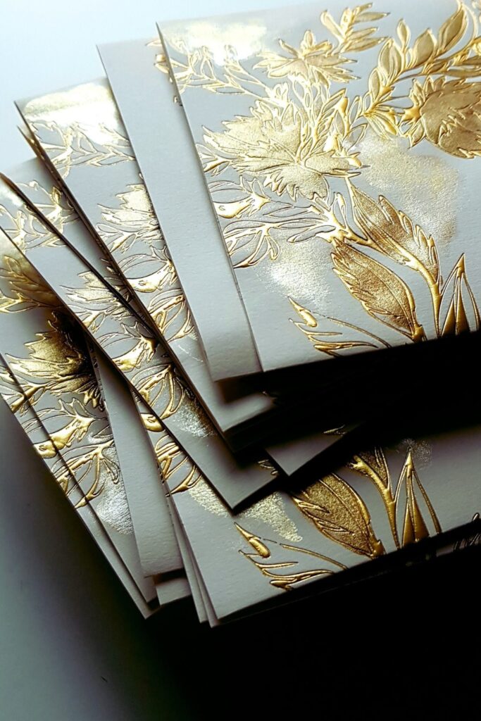 Italian Renaissance Wedding Invitations with luxurious gold embossed floral envelopes