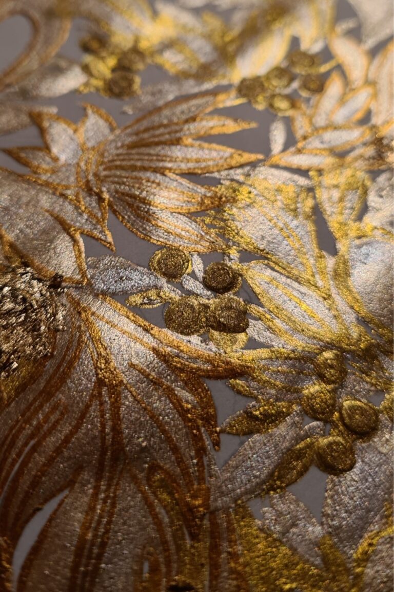 Moody Rococo Italian Wedding Invitations gold on gold intricate Italian style artwork