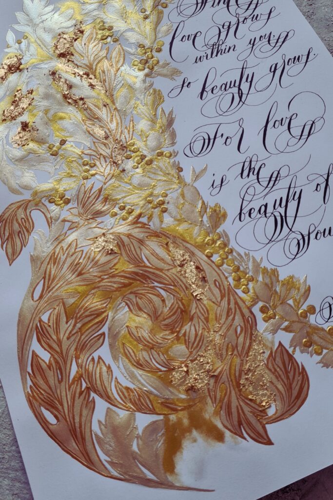 Moody Rococo Italian Wedding Invitations love poem