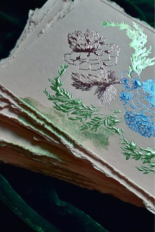 Romantic Amalfi Style Invitations with blush, green and blue floral designed rehearsal dinner invitation